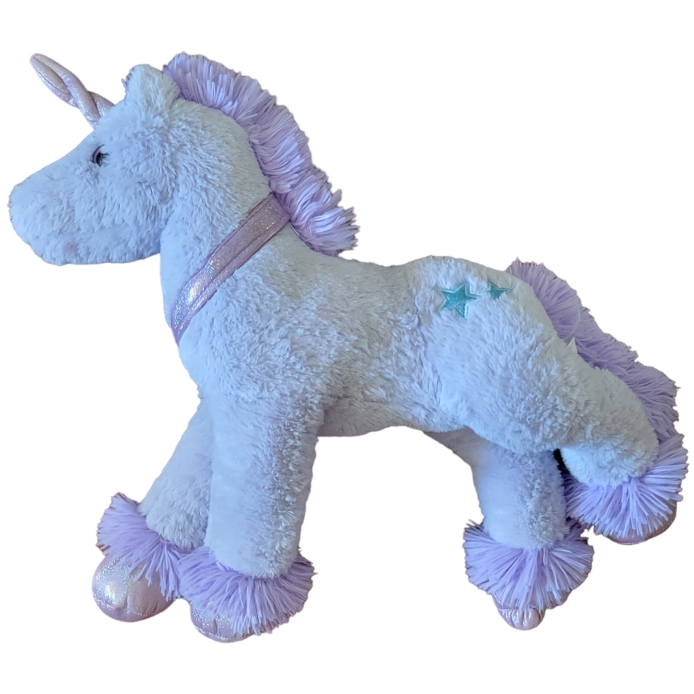 Dan Dee Large Purple Lilac Unicorn Plush Furry Sparkle Star 22" Floppy Toy Doll